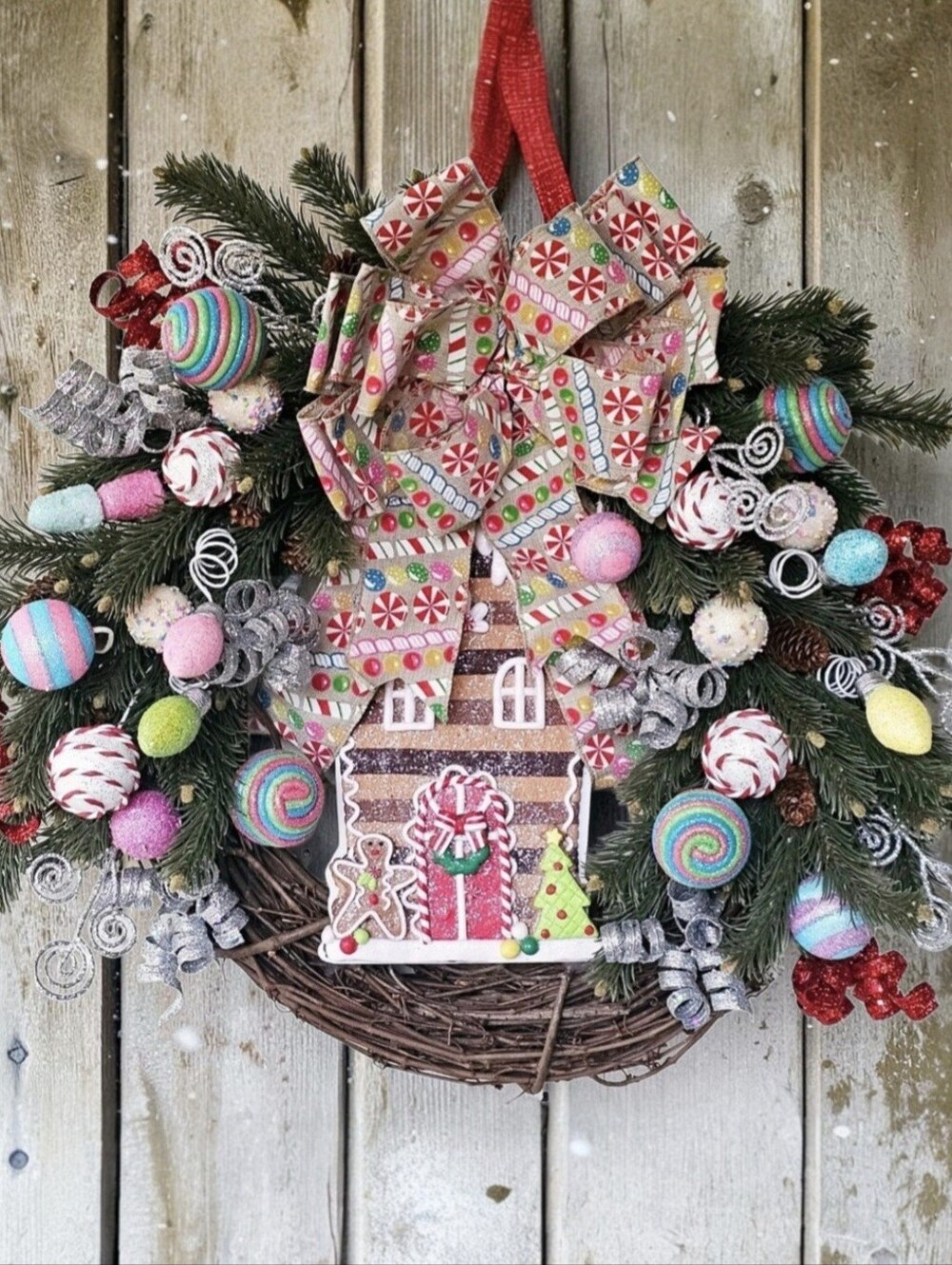 Gingerbread Candyland Christmas wreath